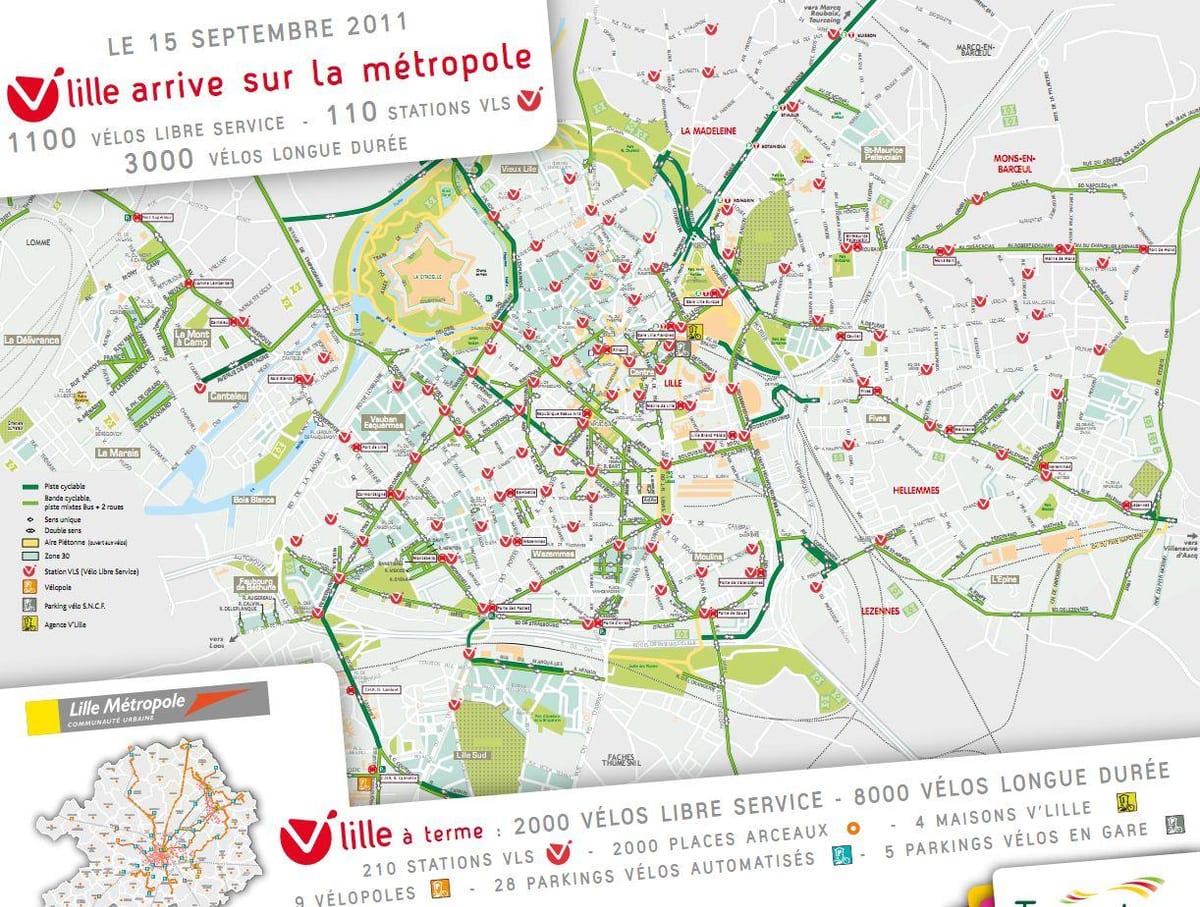 kort over Lille cykel