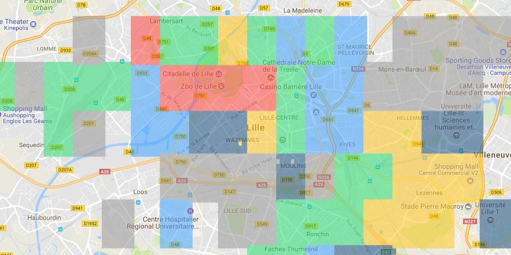 kort over Lille kvarter
