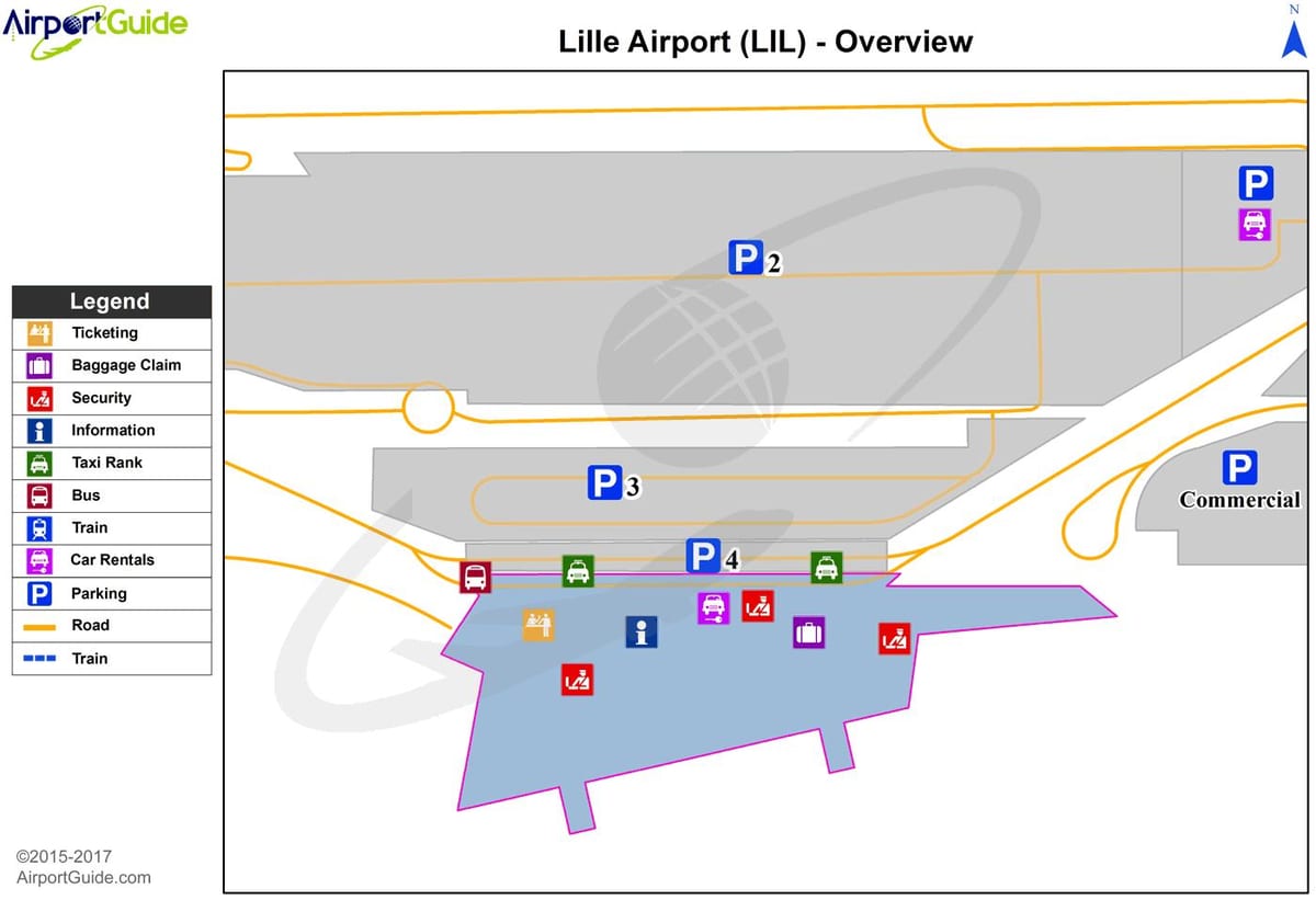 kort over Lille lufthavn