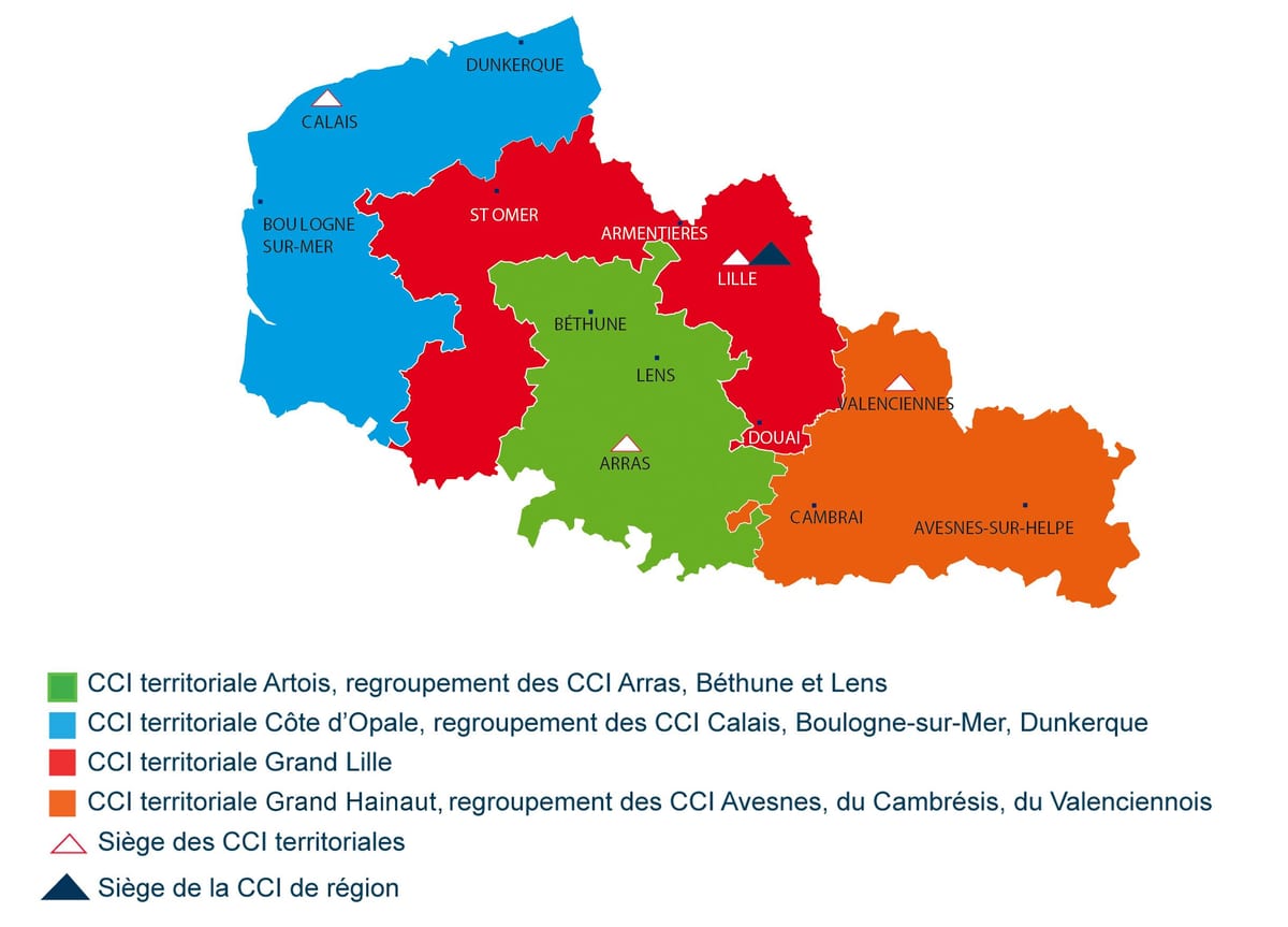 kort over frankrig Lille regionen