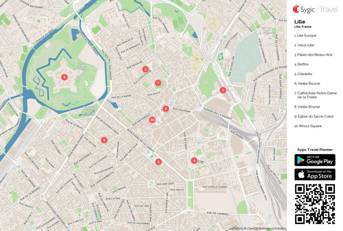 turist kort over Lille i frankrig